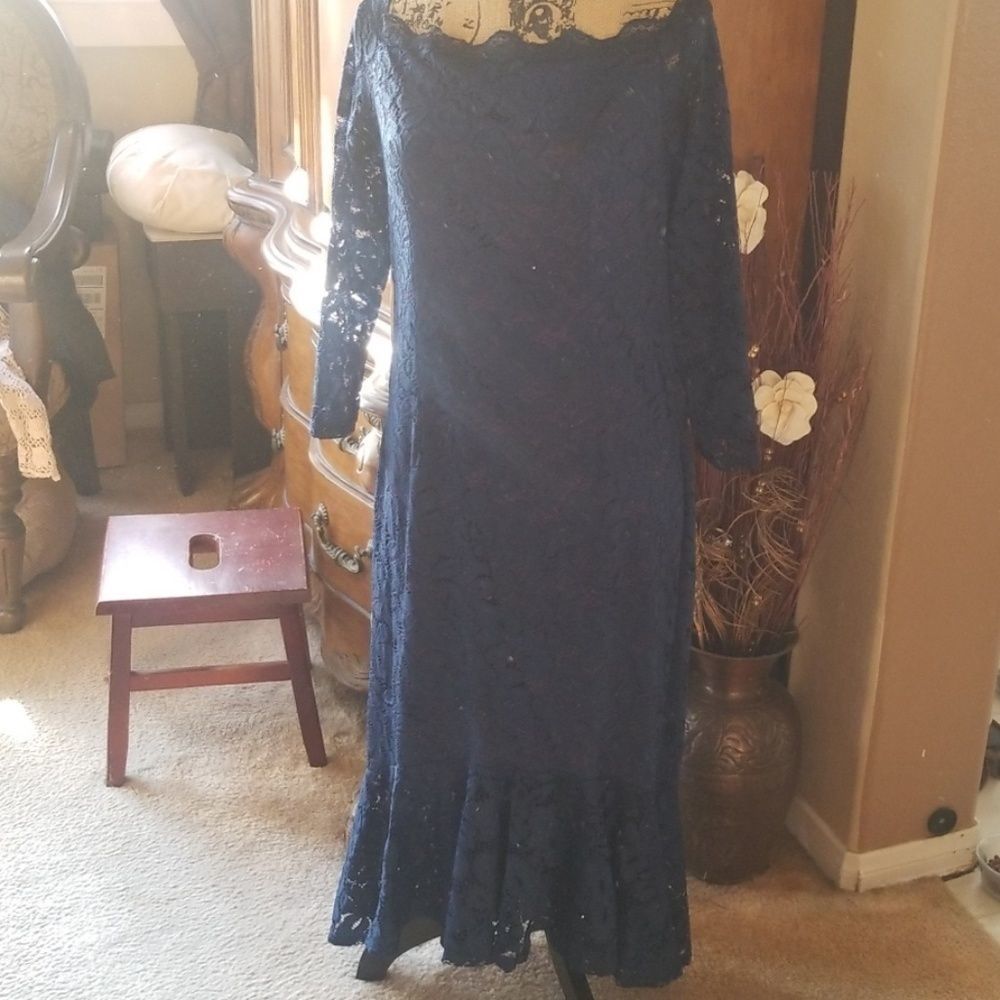 New romantic vintage off shoulder lace dress